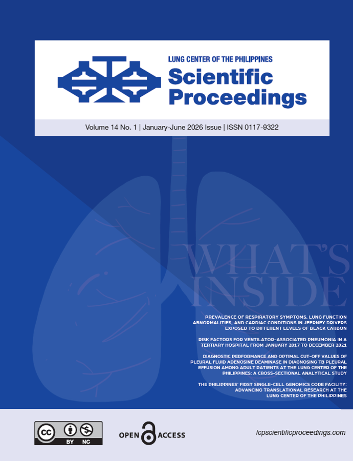 					View Vol. 14 No. 1 (2026): Lung Center of the Philippines Scientific Proceedings
				
